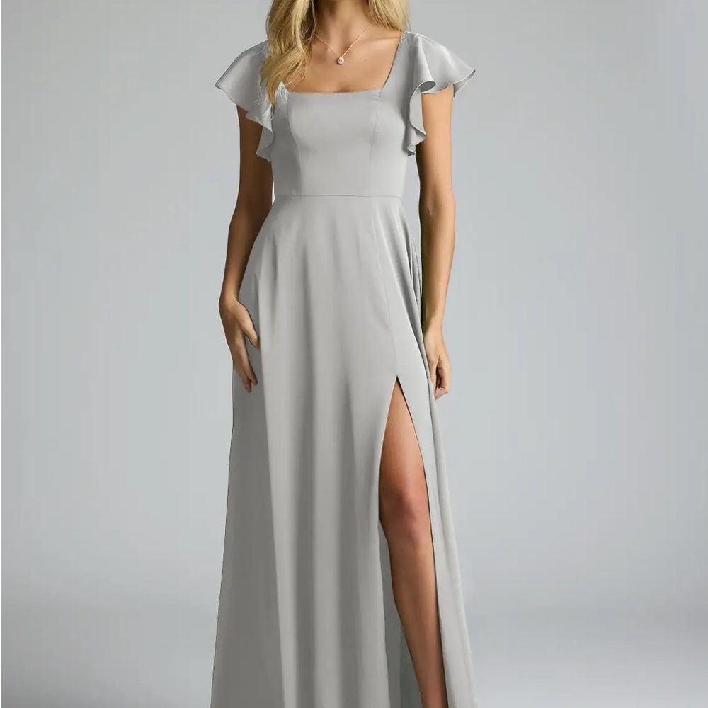 NWT Azazie Bondi Dress in Frost - Picture 4 of 6